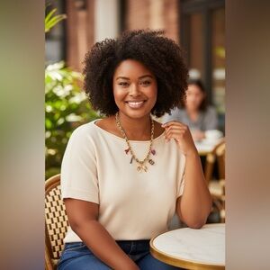 Betsey Johnson Gold Tone Going All Out Charm Necklace Woven Chain